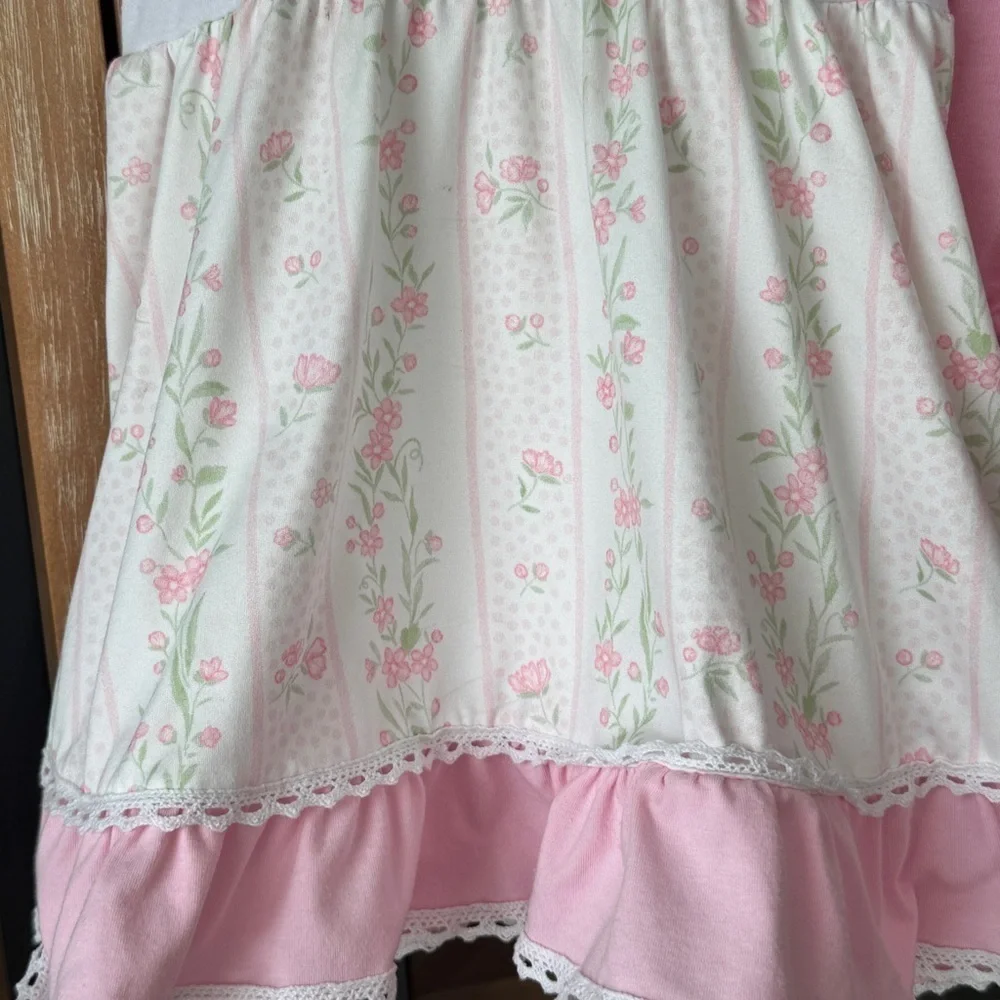 Mama’s Girl dress set embroidered watercolor lace trim toddler shorts floral